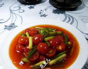 圣女果炒蒜薹[图]