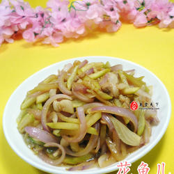 洋葱肉丝炒夜开花的做法[图]