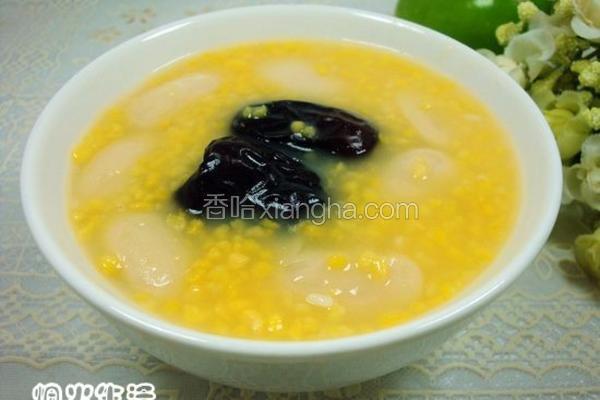 玉米豆枣粥