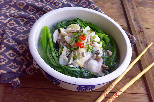 菜心烩鱼片