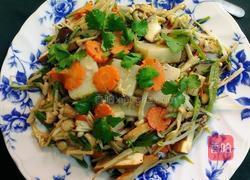 姜油蔬炒萝卜糕的做法图解4