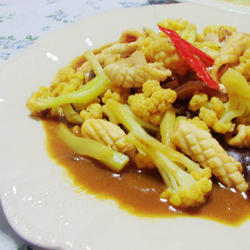 咖哩墨鱼花椰菜的做法[图]