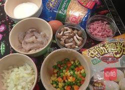 起司鲜虾杂菜锅饼的做法图解1