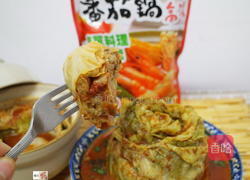 茄汁千层高丽菜花的做法图解8