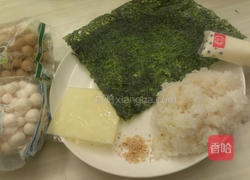 海苔菇菇饭卷的做法图解1