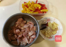 彩椒三杯松坂豚的做法图解1