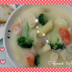 鸡肉蔬菜奶油浓汤的做法[图]