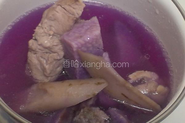 紫山药牛蒡排骨汤