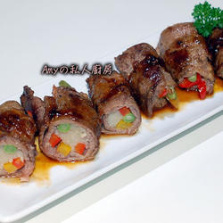 牛肉彩椒菇菇卷的做法[图]