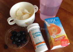 蓝莓Ｃ香草饮的做法图解1