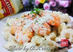 白酱海鲜贝壳面的做法图解7