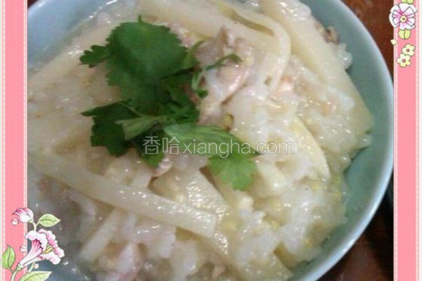嫩笋鸡丝小米白粥