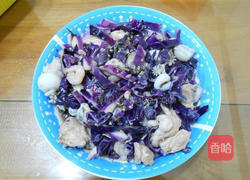 紫莴苣炒海鲜的做法图解7