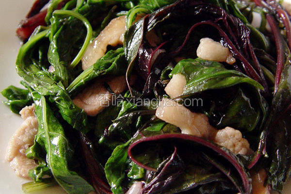 肉丝蒜炒青葙菜