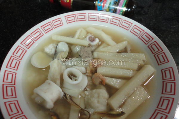 竹笋海鲜汤饭