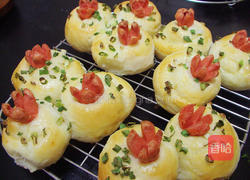 香葱火腿面包的做法图解4