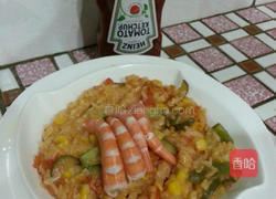 鲜虾蔬食茄汁炖饭的做法图解9