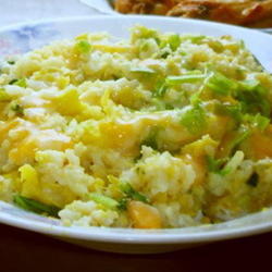 青江菜地瓜炖饭的做法[图]