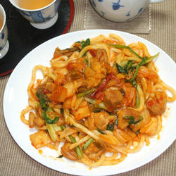 泡菜鸡柳炒乌龙的做法[图]