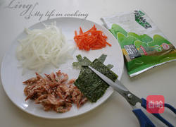 樱花虾海苔煎饼的做法图解1