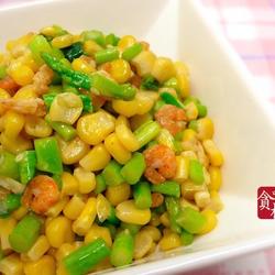 虾米芦笋炒玉米的做法[图]
