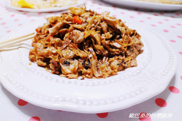 高丽菜干炒肉末