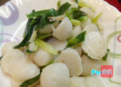 葱爆虱目鱼丸的做法图解4