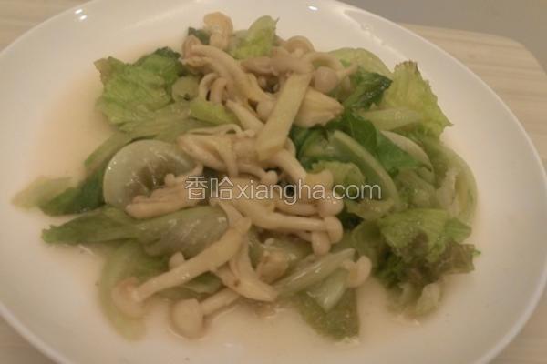 雪菇鲜炒生菜