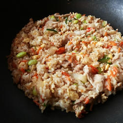 鲜蔬肉片炒饭的做法[图]