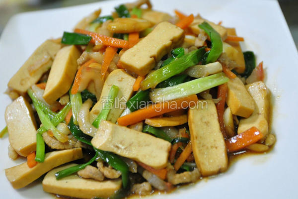 酱烧葱段豆干肉丝