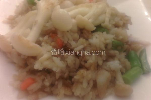 菇菇鲜鱼炒饭