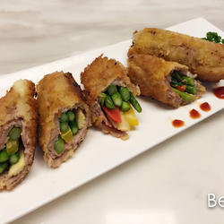 酥炸猪肉蔬菜卷的做法[图]