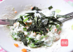 海苔芹菜叶煎饼的做法图解2