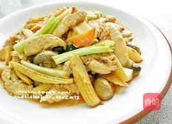 双笋蘑菇炒鸡柳的做法图解2