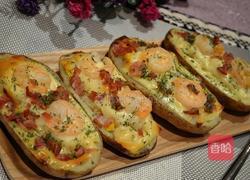 鲜虾培根起司烤薯的做法图解8