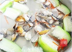 蛤蛎丝瓜乌龙面的做法图解7