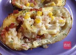 鲜虾培根起司烤薯的做法图解9