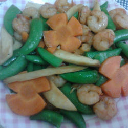 杏鲍菇甜豆烩虾仁的做法[图]