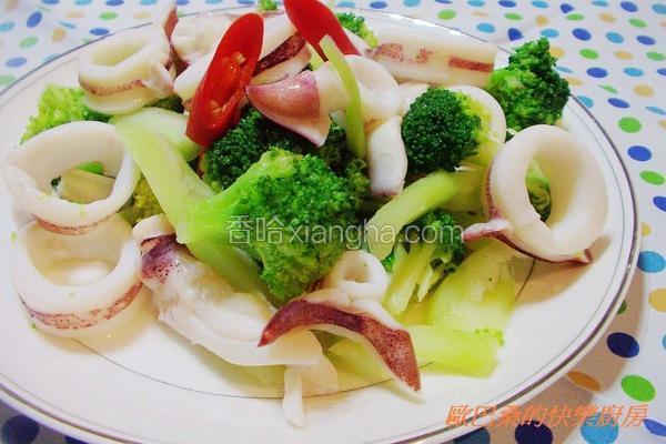 乌贼炒花椰菜