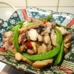 香煎咸猪肉炒甜豆的做法[图]