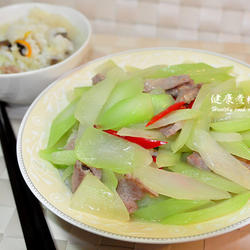 肉片炒菜心的做法[图]