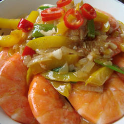 蒜味蔬菜炒虾的做法[图]
