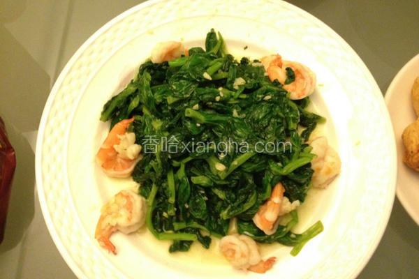 豆苗炒虾仁