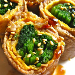 菠菜蛋皮猪肉卷的做法[图]