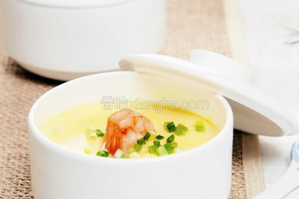 豆浆虾仁蒸蛋