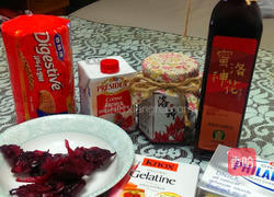 洛神花起司蛋糕的做法图解1