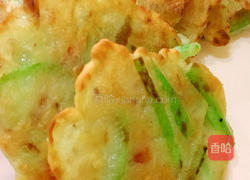 樱花虾丝瓜煎饼的做法图解6