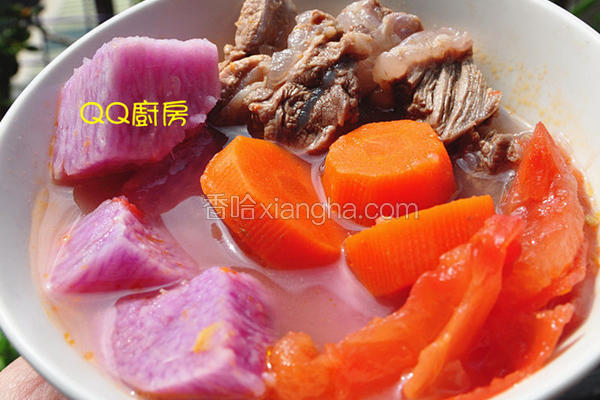 紫山药时蔬炖牛肉
