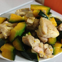 南瓜炒鸡肉的做法[图]