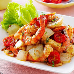 蘑菇肉燥鲜虾的做法[图]